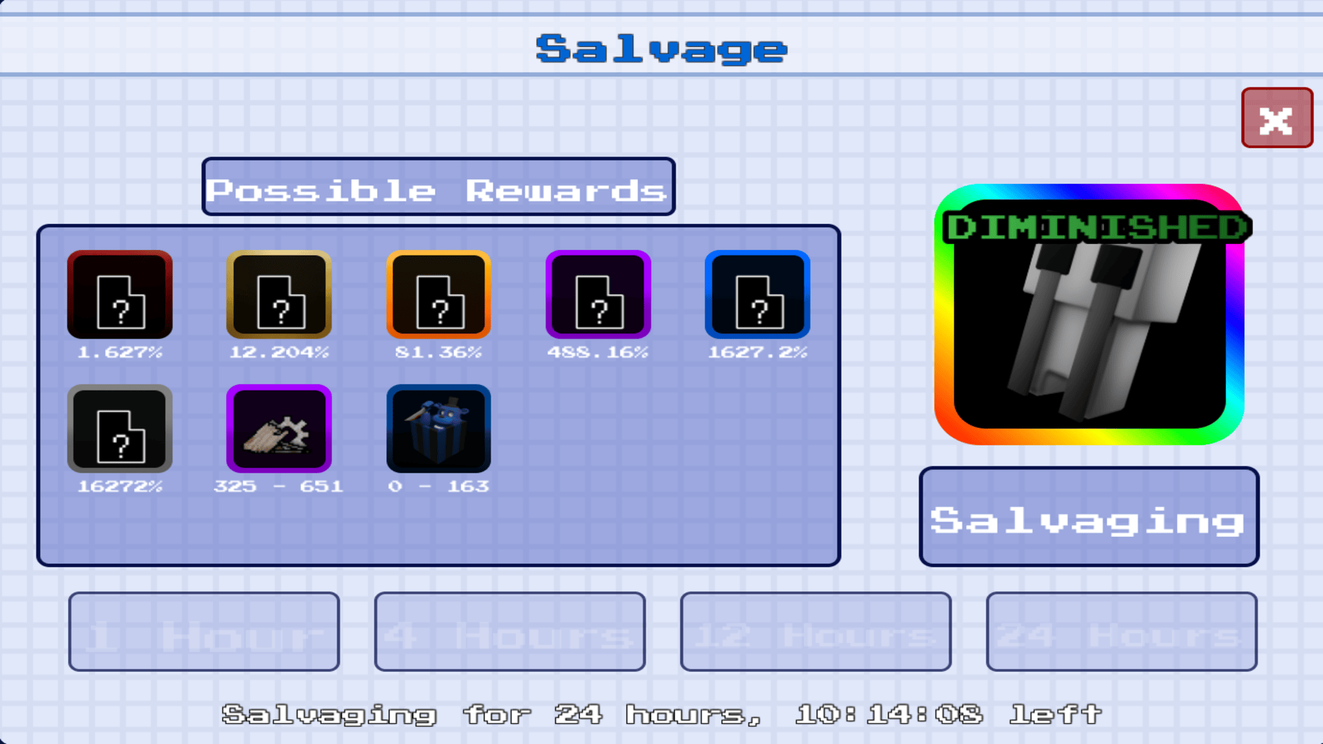 Salvage menu screenshot